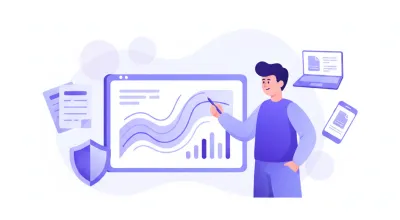Ilustración vectorial de una persona comparando comisiones y rendimientos de AFORE Coppel