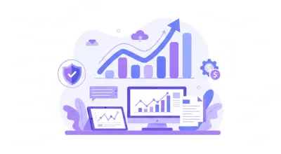 Ilustración vectorial de AFORE SURA con gráficos de rendimientos y comisiones
