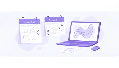 Calendario de noviembre y diciembre con vencimientos fiscales marcados junto a una laptop