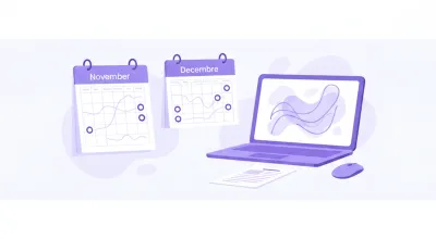 Calendario de noviembre y diciembre con vencimientos fiscales marcados junto a una laptop