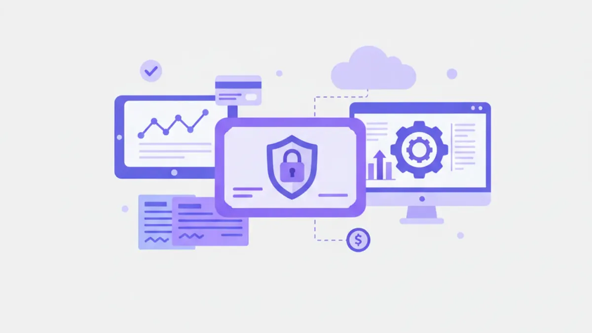 Ilustração de certificado digital com ícone de segurança