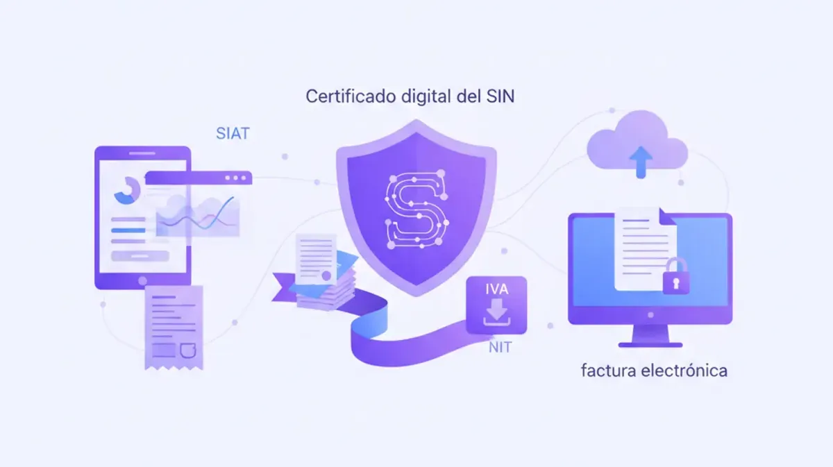 Certificado digital y firma electrónica en una factura del SIAT en Bolivia
