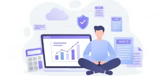 Emprendedor creando un plan de negocios con gráficos de proyección financiera y calculadora sobre el escritorio