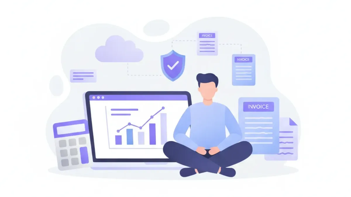Emprendedor creando un plan de negocios con gráficos de proyección financiera y calculadora sobre el escritorio