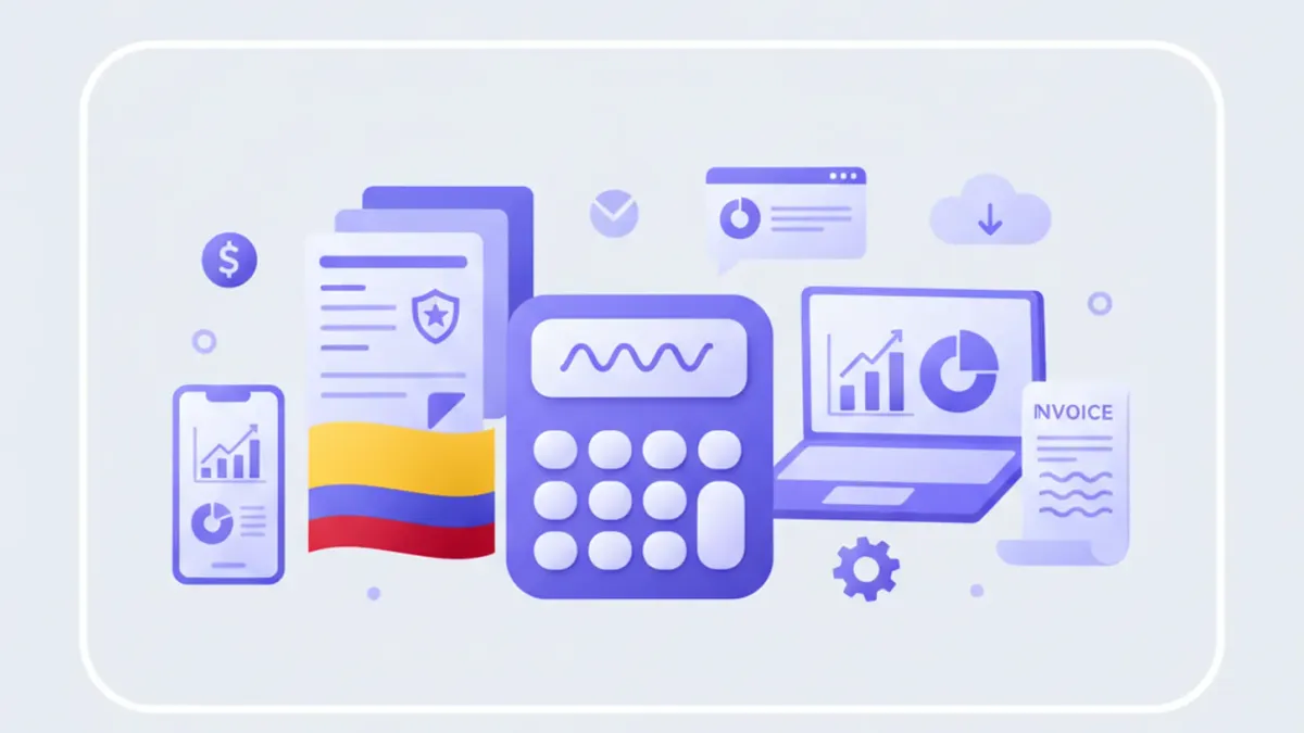 Ilustración vectorial de cálculo de liquidación laboral con documentos y calculadora