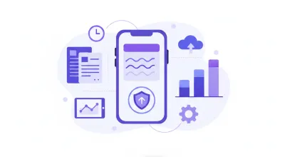 Ilustración de una pantalla de móvil mostrando la app IMSS Digital con datos de semanas cotizadas