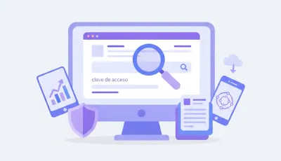 Ilustração mostrando a busca de nota fiscal por chave de acesso em um portal digital