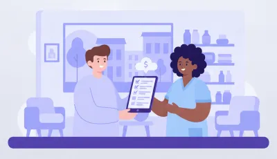Dueño de un comercio entregándole un checklist a una empleada para delegar una tarea