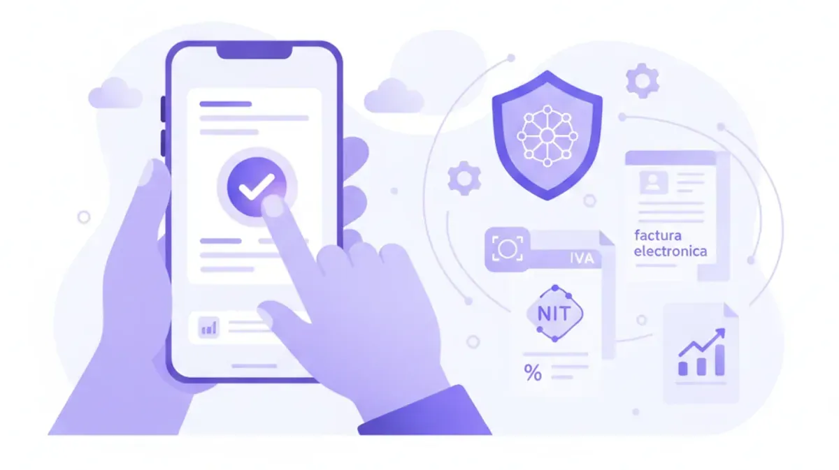 Persona emitiendo una factura electrónica del SIAT desde el celular en Bolivia