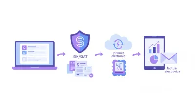 Persona emitiendo una factura por internet desde el portal web del SIN en Bolivia