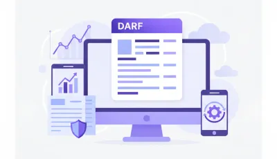 Ilustração de tela de emissão de DARF em computador