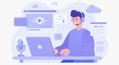 Docente grabando una lección en su notebook con un reproductor de video y un certificado en pantalla