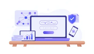 Ilustración vectorial de un contribuyente uruguayo accediendo al portal DGIen línea desde su computadora para obtener la clave de DGI