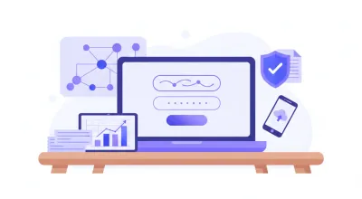 Ilustración vectorial de un contribuyente uruguayo accediendo al portal DGIen línea desde su computadora para obtener la clave de DGI