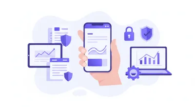 Ilustración vectorial que muestra una pantalla de móvil con la app de AFORE y gráficos de saldo
