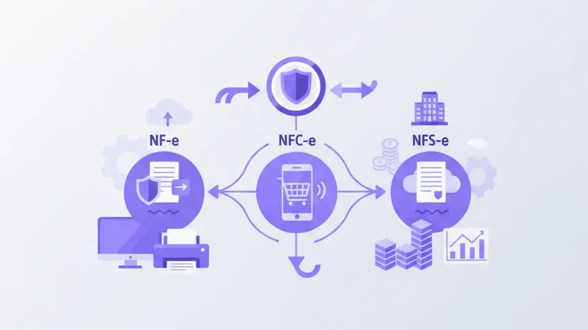 Comparativo entre os documentos fiscais NF-e, NFC-e e NFS-e no Brasil