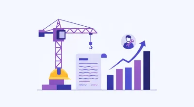 Grúa de construcción, casco amarillo, recibo de sueldo y gráfico de barras: escala salarial UOCRA 2026
