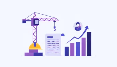 Grúa de construcción, casco amarillo, recibo de sueldo y gráfico de barras: escala salarial UOCRA 2026