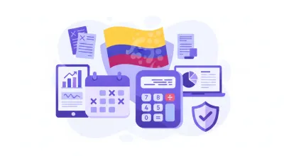 Ilustración vectorial de cálculo de vacaciones laborales en Colombia