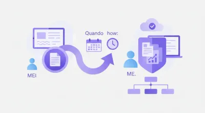 Empreendedor analisando a migração de MEI para Microempresa no computador