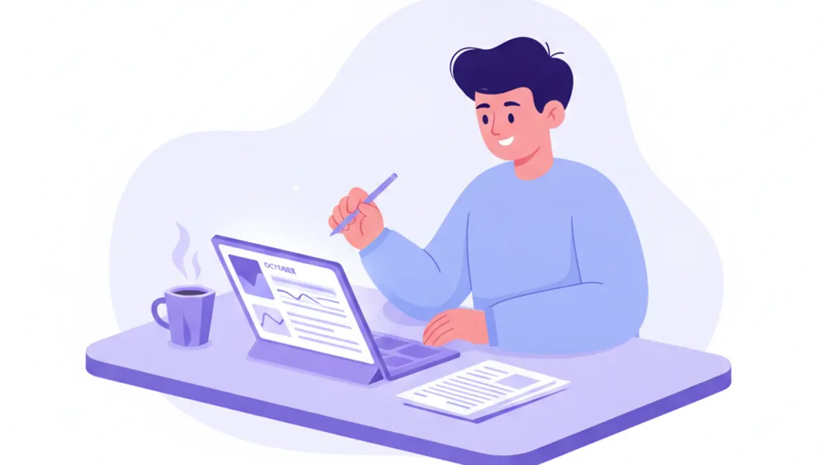 Dueño de un negocio argentino leyendo en una tablet un resumen de novedades de ARCA