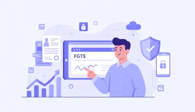 Ilustração vetorial mostrando um trabalhador recebendo o extrato do FGTS