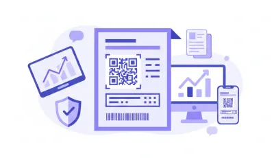 Ilustração vetorial do DANFE com QR Code e código de barras