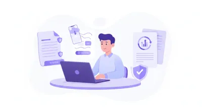 Ilustração vetorial mostrando um microempreendedor preenchendo o DAS online