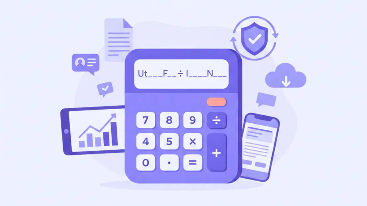 Ilustración vectorial del coeficiente de utilidad con fórmula de ISR y elementos fiscales mexicanos