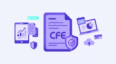 Ilustración de un comprobante electrónico de retención e-Resguardo Uruguay con íconos de impuestos DGI y documentos digitales