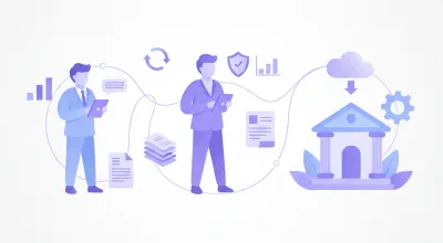 Ilustración del sistema FONASA Uruguay mostrando trabajadores, empleadores y BPS conectados al fondo de salud
