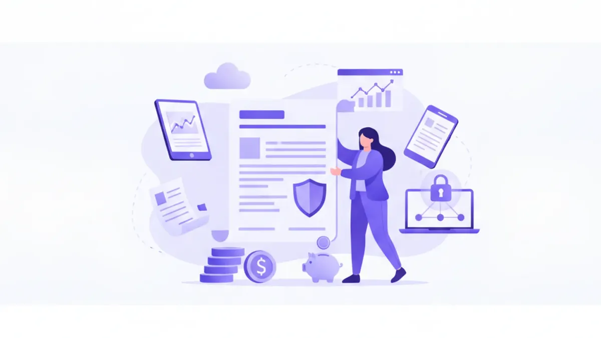 Ilustración vectorial de un trabajador mostrando su número de seguridad social en un documento