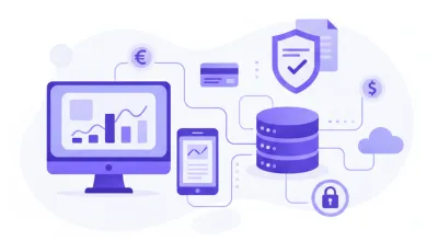 Ilustración vectorial del SIAT mostrando conexión entre empresa y plataforma del SIN