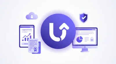Ilustración vectorial de la UMA en México mostrando monedas, documentos fiscales y el logo del SAT en tonos violeta y azul