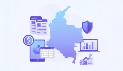 Ilustración del salario mínimo 2026 en Colombia con iconos de dinero y documentos