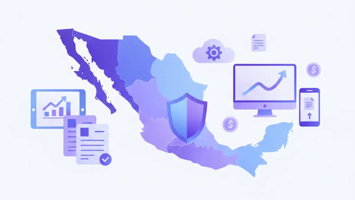 Mapa de México con zonas salariales resaltadas en colores violeta y azul