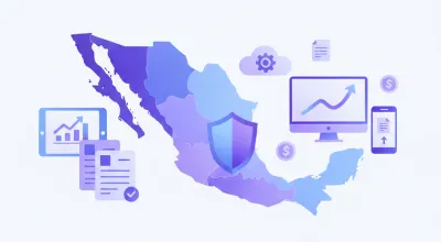 Mapa de México con zonas salariales resaltadas en colores violeta y azul