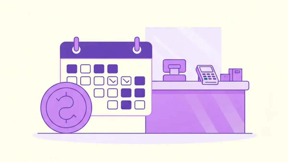 Ilustración de una terminal Payway Smart y una terminal Payway Classic sobre el mostrador de un comercio