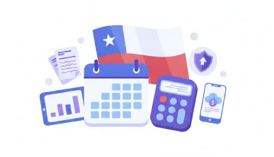 Ilustración vectorial de cálculo de vacaciones proporcionales en Chile