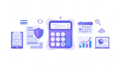 Ilustración vectorial de cálculo de vacaciones truncas con documentos y calculadora