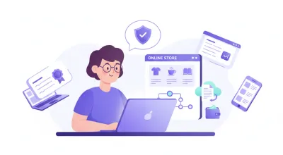 Ilustración de una tienda online propia con facturación automática
