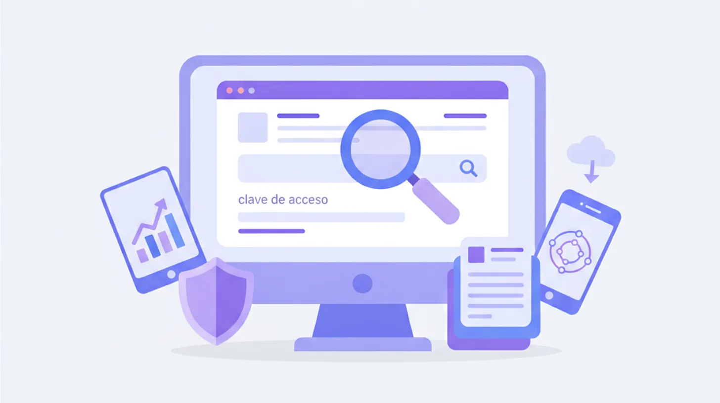Ilustração mostrando a busca de nota fiscal por chave de acesso em um portal digital