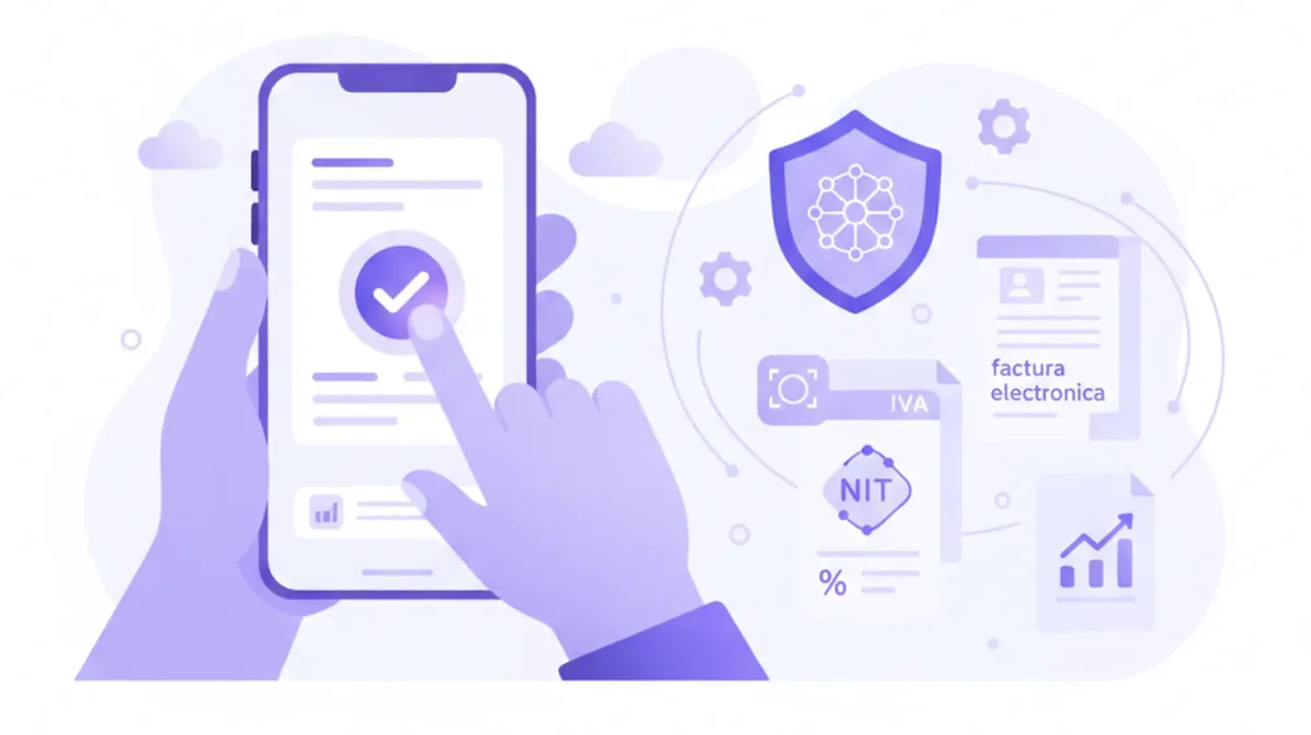 Persona emitiendo una factura electrónica del SIAT desde el celular en Bolivia