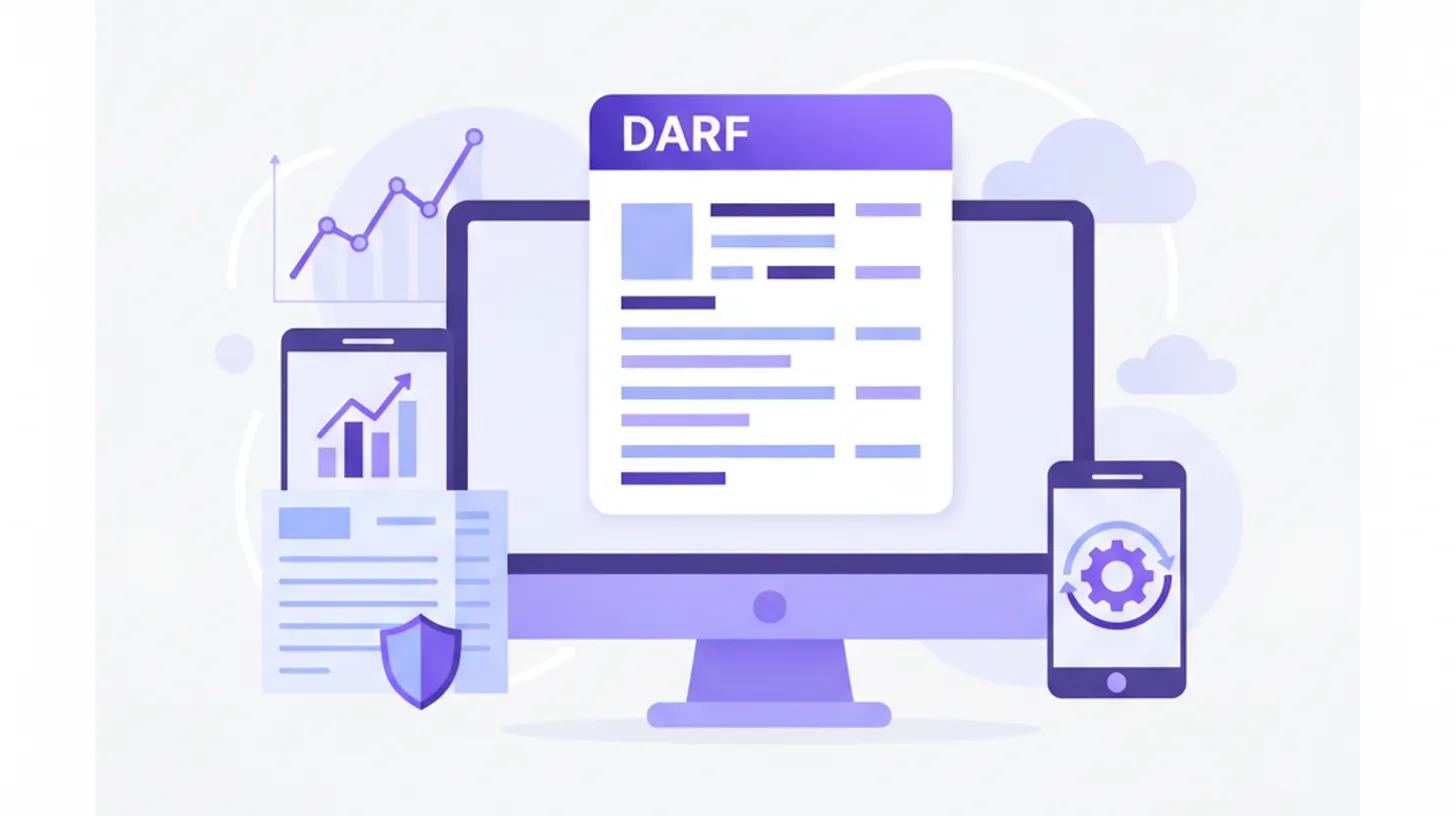 Ilustração de tela de emissão de DARF em computador