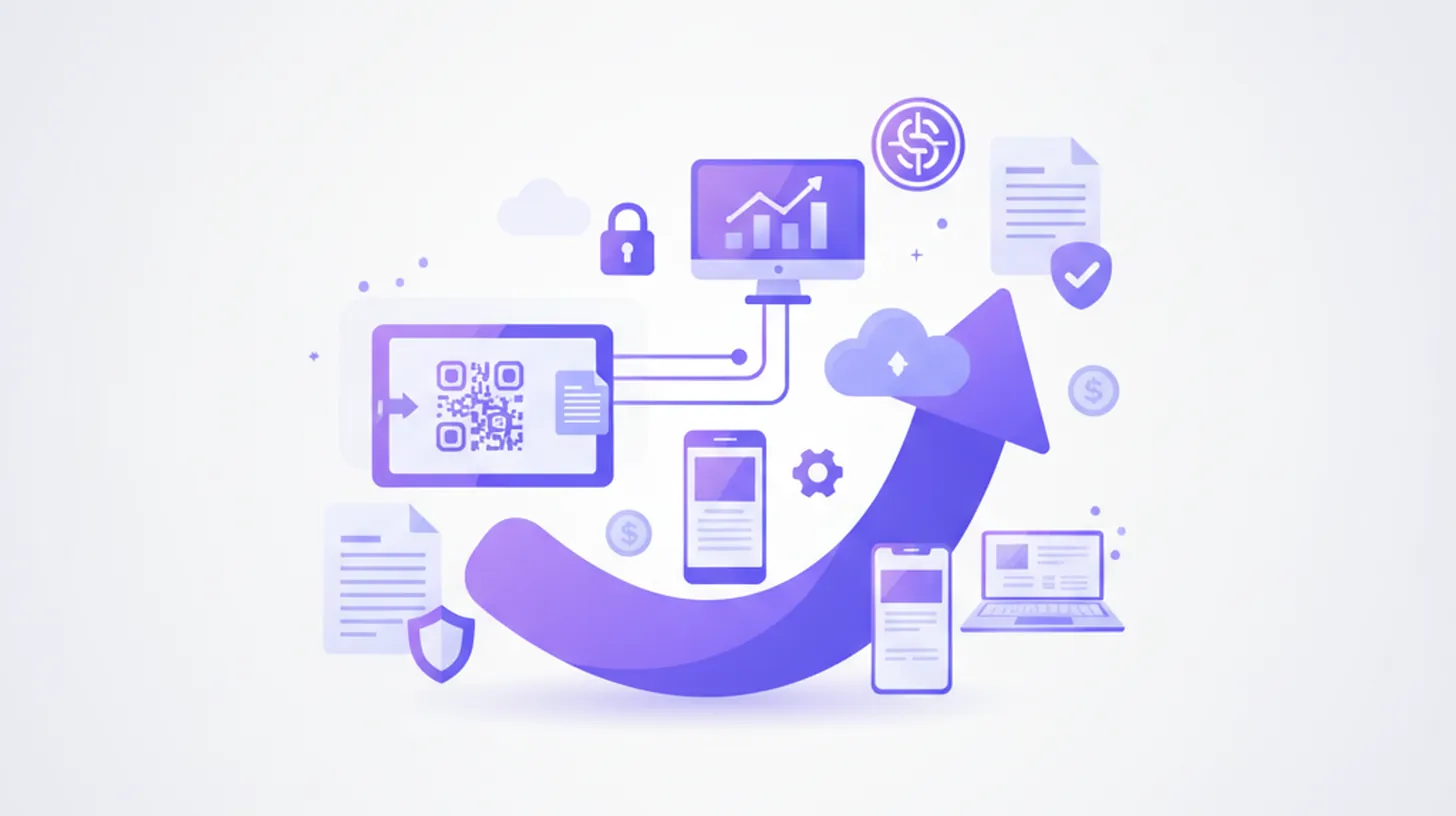Ilustración vectorial de la evolución del CFDI 4.0 con iconos de facturación electrónica